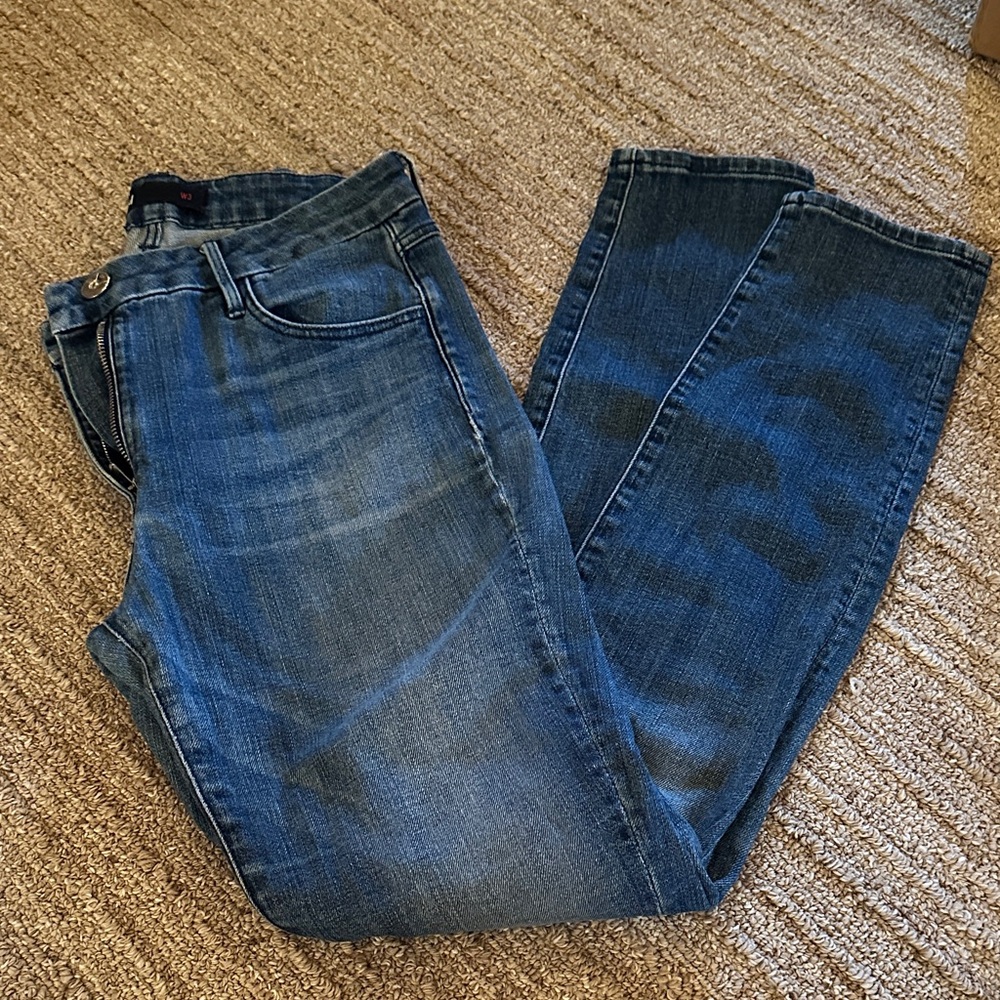 J. Crew + 3x1 Skinny Jeans in Washed Indigo w designer fading 98/2 cotton Sz 26